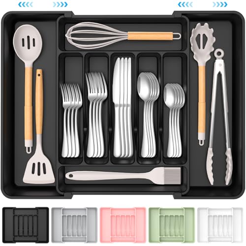 Extra Large Expandable Silverware Drawer Organizer Adjustable