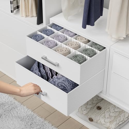 Underwear Drawer Organizer with Dividers for Closet Storage