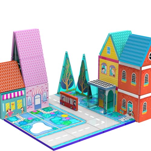 Magnetic Tiles Fairytale Town Road Building Blocks Set