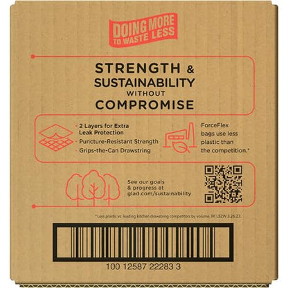 Glad Trash Bags, ForceFlex Protection Series Tall Garbage Bags, 13 Gal, Gain Original with Febreze, 110 Ct (Package May Vary)