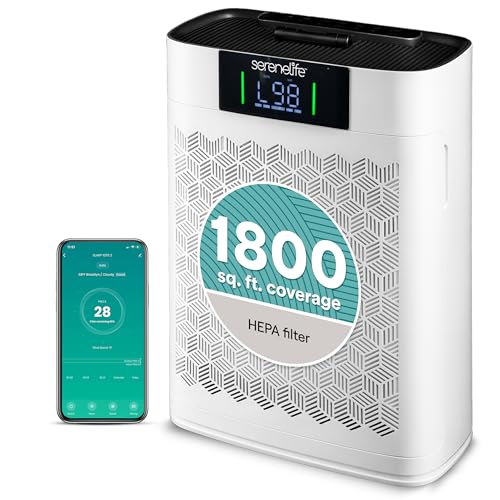 SereneLife Smart HEPA Air Purifier 1800 Sq Ft