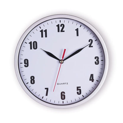 SAC SMARTEN ARTS 8" Silent Quartz Wall Clock Non-Ticking Digital Silver Wall Clocks