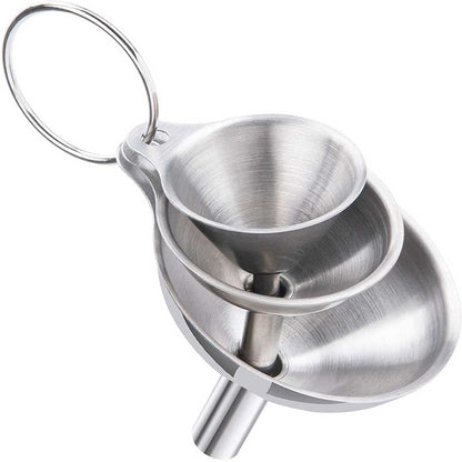 3 Pcs Stainless Steel Kitchen Funnel Set