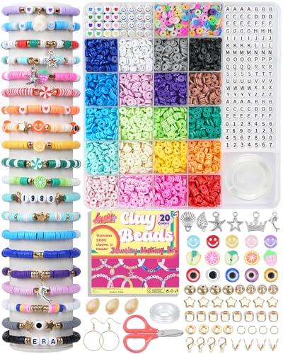 5000 Pcs Clay Beads Bracelet Making Kit for Girls