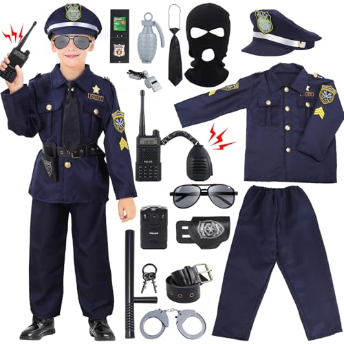 16 Piece Kids Police Officer Costume Playset
