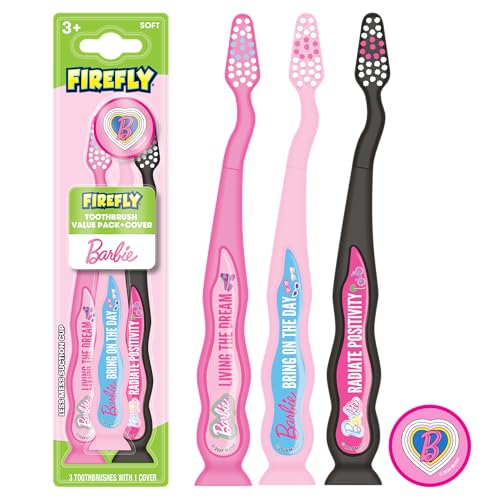 3 Pack Barbie Kids Toothbrushes Soft Bristles