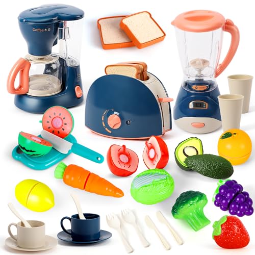 Toy Kitchen Blender Coffee Maker Toaster Playset