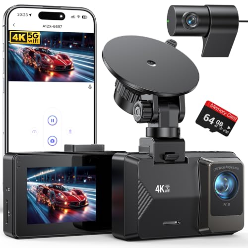 4K Dual Dash Cam Front and Rear with WiFi