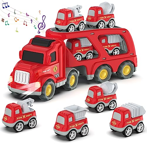5 in 1 Fire Truck Toy Carrier Set
