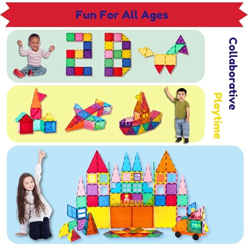 Magnetic Tiles 90 PCS Rainbow Castle Set