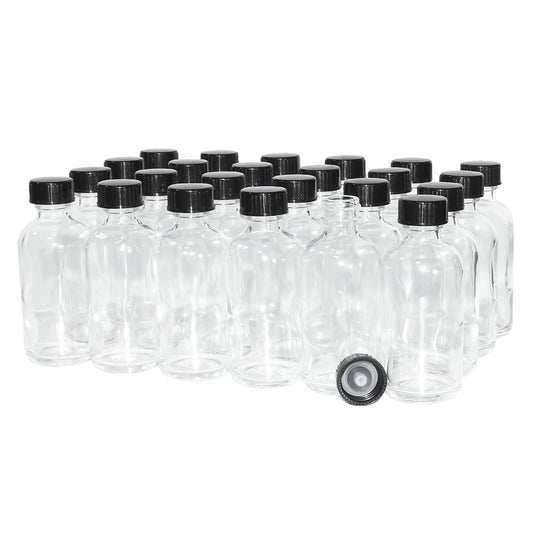 4 oz Clear Boston Round Bottles - Pack of 24