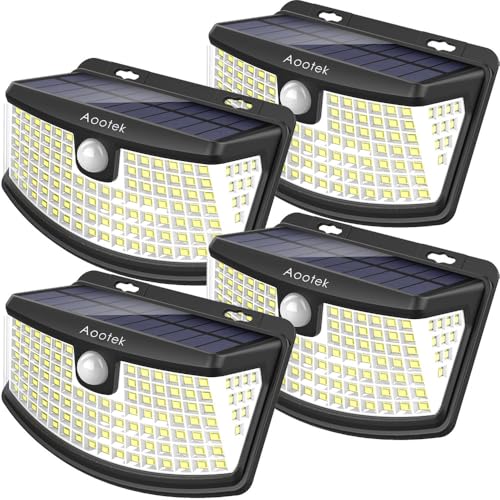 4 Pack Solar Motion Sensor Lights, 120 LED Outdoor