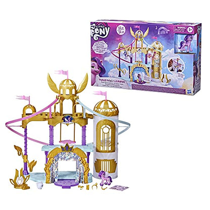 My Little Pony: A New Generation Movie Royal Racing Ziplines - 22-Inch Castle Playset Toy with 2 Moving Ziplines, Princess Pipp Petals Figure