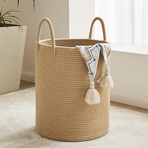 58L Collapsible Woven Cotton Laundry Hamper