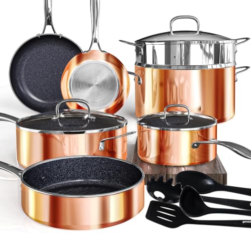 14 Piece Nonstick Ceramic Pots and Pans Set