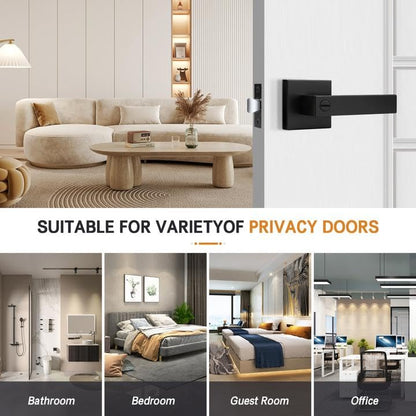 Probrico Matte Black Privacy Door Handles 6 Pack