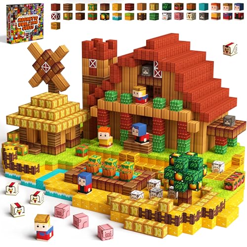 100 Piece Magnetic Farm Building Blocks Set
