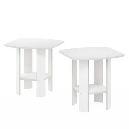 Furinno 2-Pack Simple Design End Tables, White