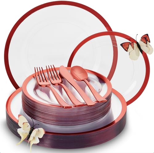 150 Count Heavyweight Disposable Plastic Party Plates