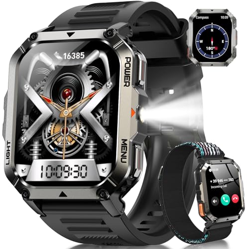 Rugged 100-Day Battery Tactical Smartwatch with Compass