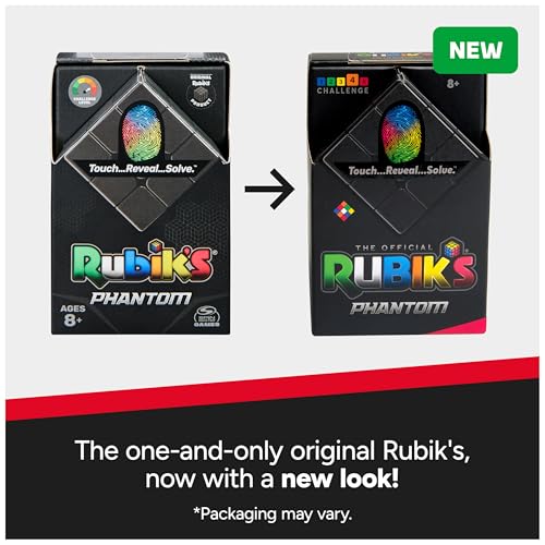 Rubik’s Phantom, 3x3 Cube Advanced Technology Difficult 3D Puzzle Travel Game Stress Relief Fidget Toy Activity Cube for Adults & Kids Ages 8+