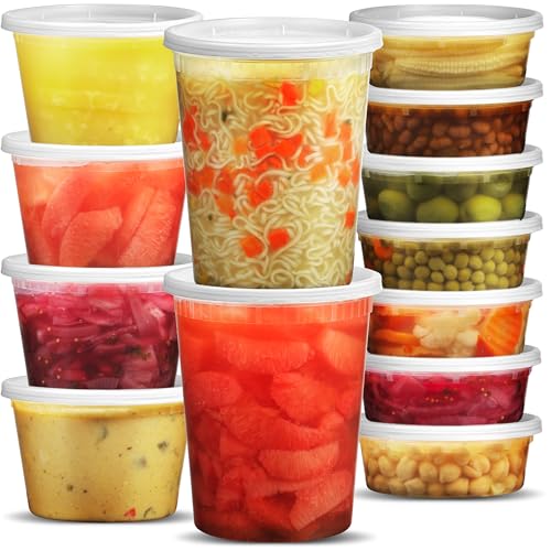 24 Pack Deli Food Containers with Lids, Assorted Sizes