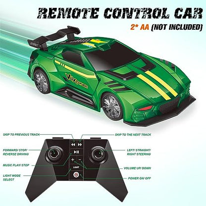 AEROQUEST RC Car Bluetooth 2.4GHz Remote Control 360 ° Lights Toy Cars with Music Player for Ages 6-12 Kids Boys Girls Birthday Gifts Green