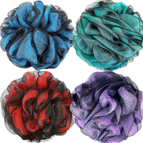 4 Pack Loofah Bath Sponges Body Scrubbers