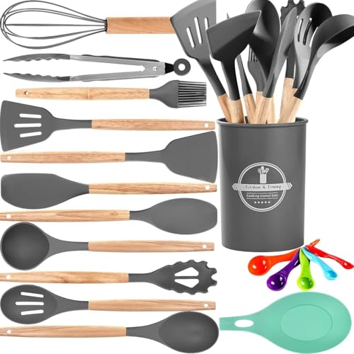 Silicone Cooking Utensil Set, Heat Resistant Kitchen Tools