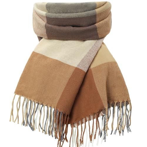 Cashmere Feel Plaid Oversized Winter Scarf Shawl