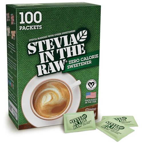 100 Pack In The Raw Stevia Zero Calorie Sweetener