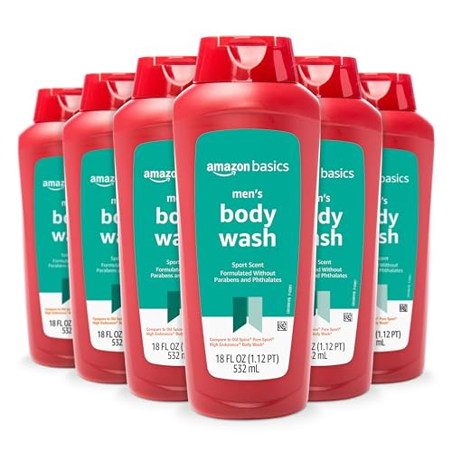 6 Pack Amazon Basics Sport Scent Body Wash 18oz