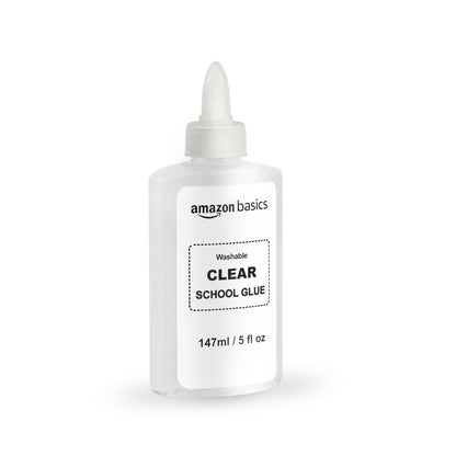 Amazon Basics Washable Liquid School Glue, 5 fl.oz Bottle, 147ml,1-Pack, Clear