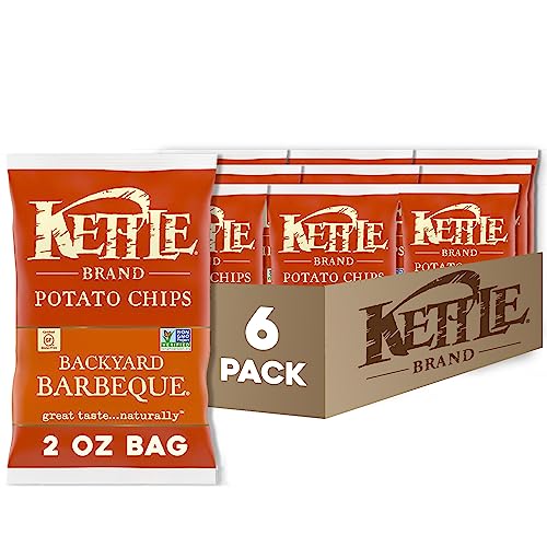 6 Pack Kettle Brand Backyard Barbeque Potato Chips 2oz