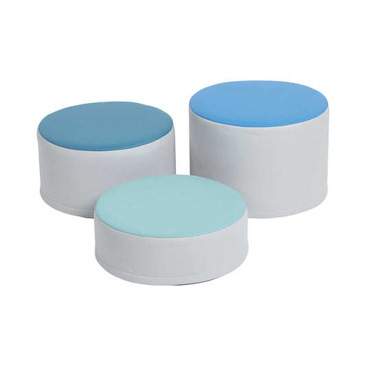 3-Piece ECR4Kids SoftZone Stump Stool Set