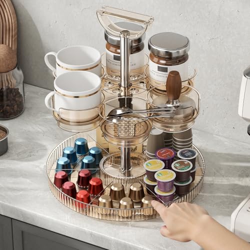 360 Rotating Coffee Mug Holder Stand Organizer Rack