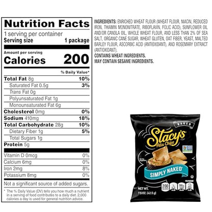 Stacy's Simply Naked Pita Chips, 24 Bags