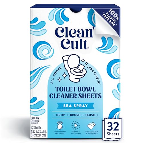 32 Count Toilet Bowl Cleaner Sheets, Dissolvable, Septic Safe