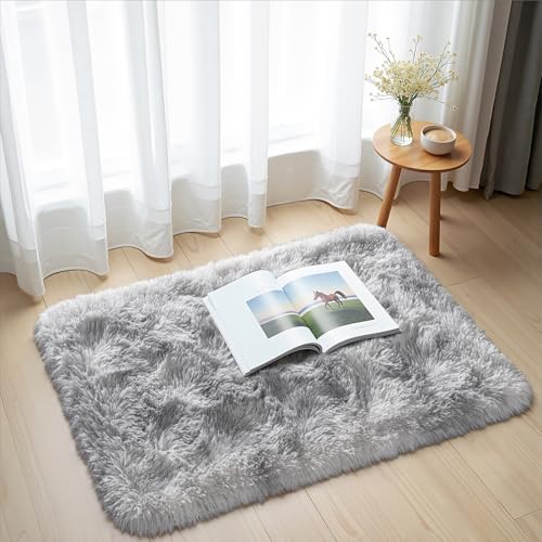 Small Shag Bedside Rug Non-Slip Soft Area Carpet