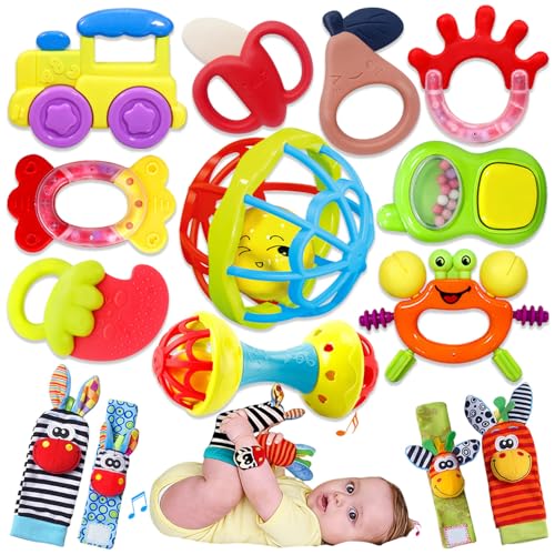 Baby Rattle and Teething Toy Set for Infants