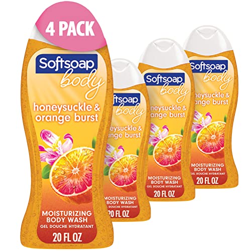 4 Pack Softsoap Honeysuckle & Orange Burst Body Wash