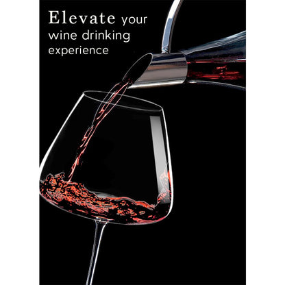 22oz Red and White Wine Glasses Set of 4, Long Stemmed Crystal-clear Drinking Glasses with Unique Concave Base for Better Wine Tasting
