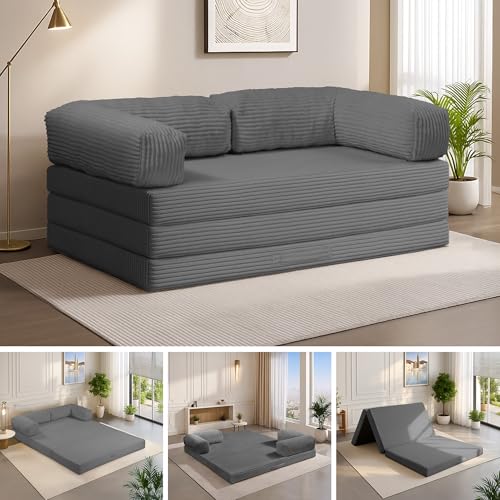 5-in-1 Convertible Queen Sofa Bed Futon Sleeper