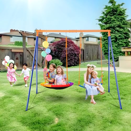 VEVOR Backyard Swing Set, 2 Seats, 440lbs Capacity