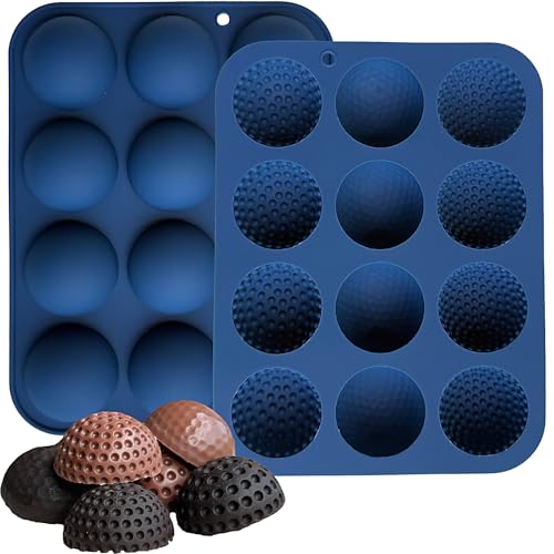 2 Pack Silicone 3D Golf Ball Chocolate Molds