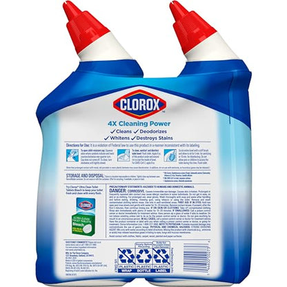 Clorox Toilet Bowl Cleaner, Rain Clean - 24 Ounces, Pack of 2 (Package May Vary)