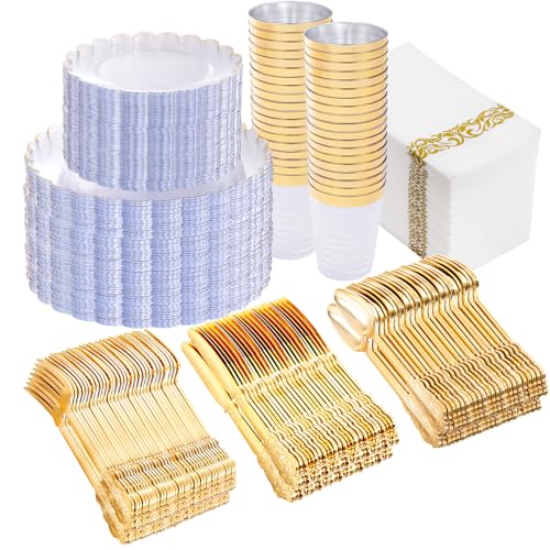 350 Piece Disposable Plastic Dinnerware Set for 50