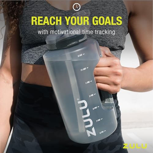 ZULU 64oz Motivational Water Bottle with Straw