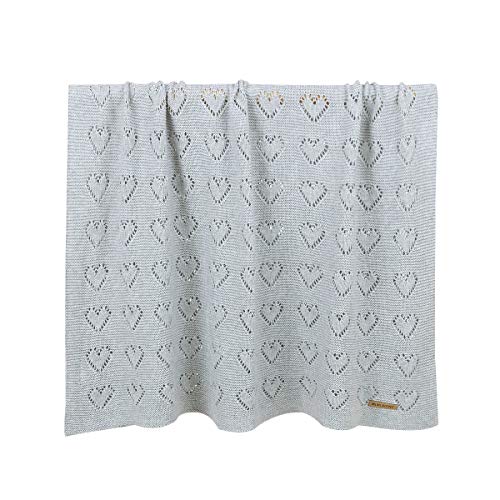 mimixiong 100% Cotton Neutral Baby Blanket Knit Cellular Receiving Crib Nursery Swaddling Blankets for Newbron Baby Size 40x30 Inch
