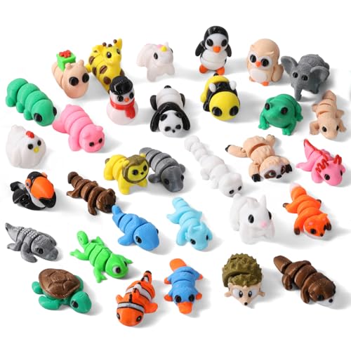 44 Pack 3D Printed Animal Figurines Set for Kids